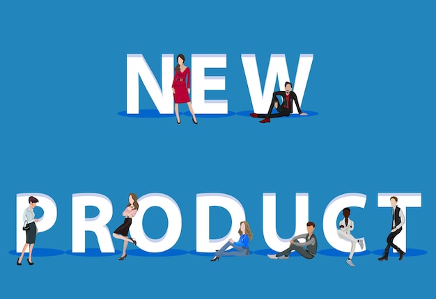 Mensen op nieuw product voor web mobiele app-presentaties