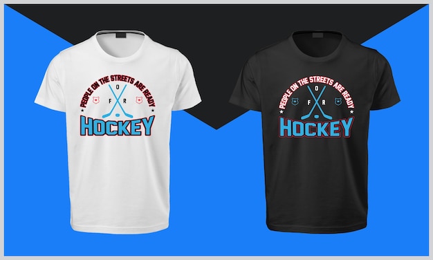 Mensen op straat zijn klaar voor hockey T Shirt Design