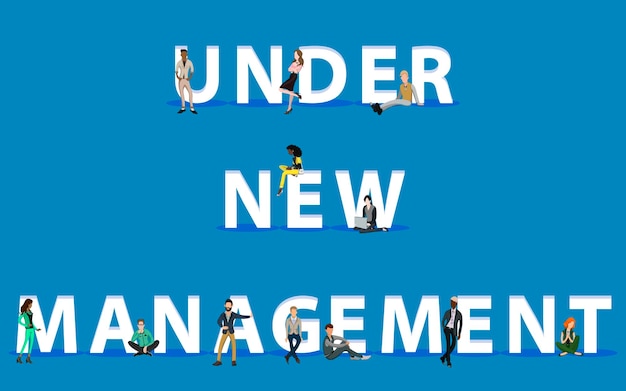 Mensen op Under New Management voor Web Mobile App