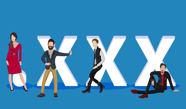 Mensen op xxx voor Web Mobile App-presentaties