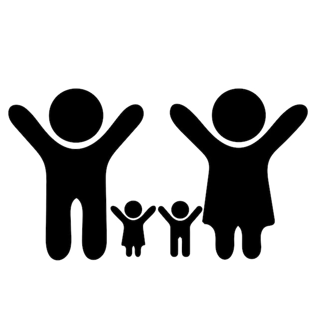 Vector mensen pictogram familie pictogram in trendy vlakke stijl geïsoleerd op witte achtergrond ouders symbool