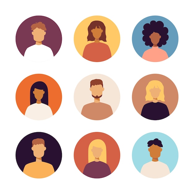 Mensen portretten Icons Set