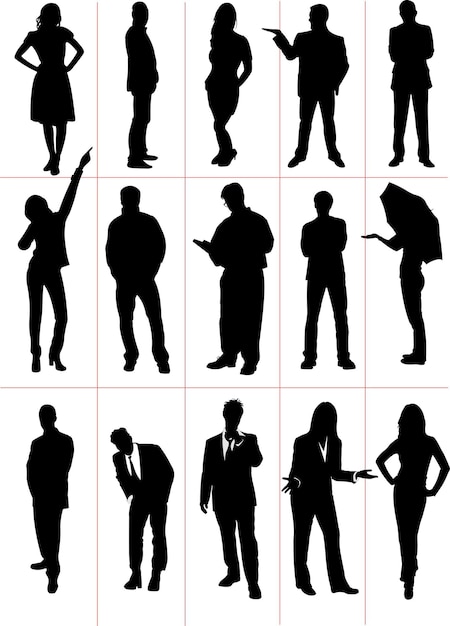 Mensen silhouetten Vector illustratie
