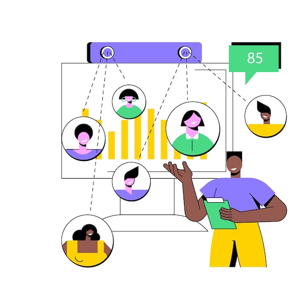 Mensen teller systeem abstract concept vectorillustratie