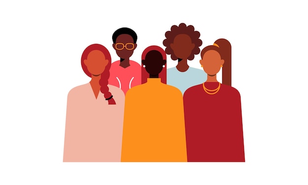 Vector mensen uit de zwarte gemeenschap afrikaanse mannelijke en vrouwelijke personages samengebracht illustratie
