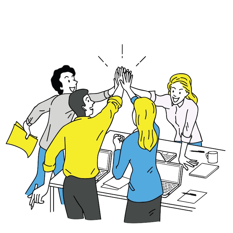 Vector mensen uit het bedrijfsleven geven high five