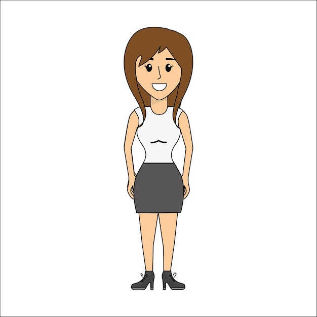 mensen, vrouw met casual doek avatar pictogram