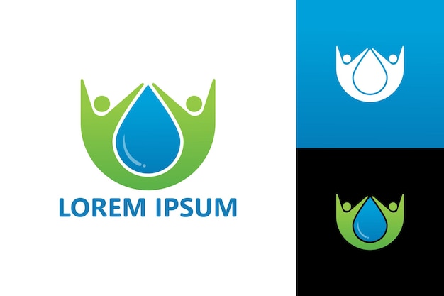 Mensen water logo sjabloon ontwerp vector