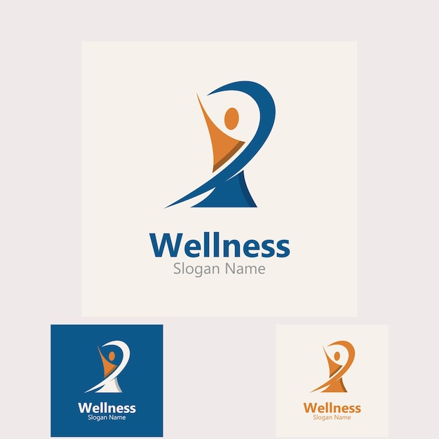 Mensen Wellness logo ontwerpsjabloon gezonde zorg concept
