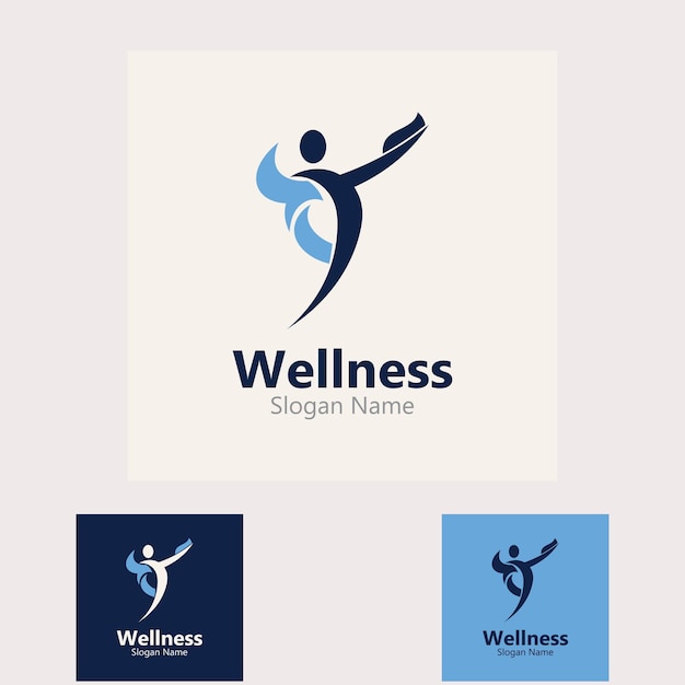 Mensen Wellness logo ontwerpsjabloon gezonde zorg concept