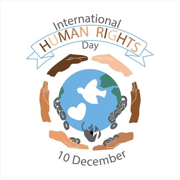 Mensenrechten internationale dag 10 december vectorillustratie