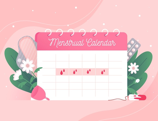 Vector menstrual calendar concept