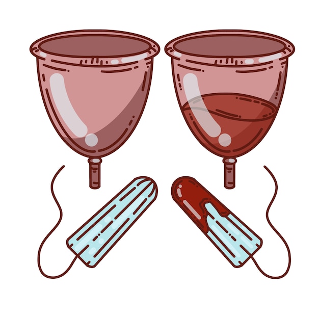 Vector menstrual cup and swab