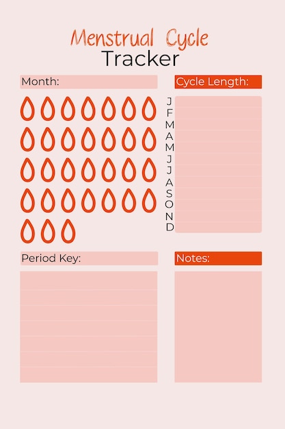 Menstrual Cycle Tracker Planner