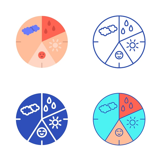 Menstrual period cycle icon set