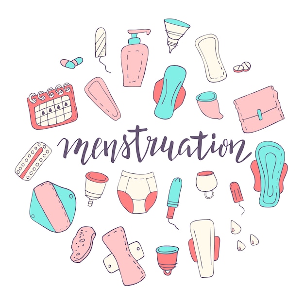 Menstruatie instellen illustratie