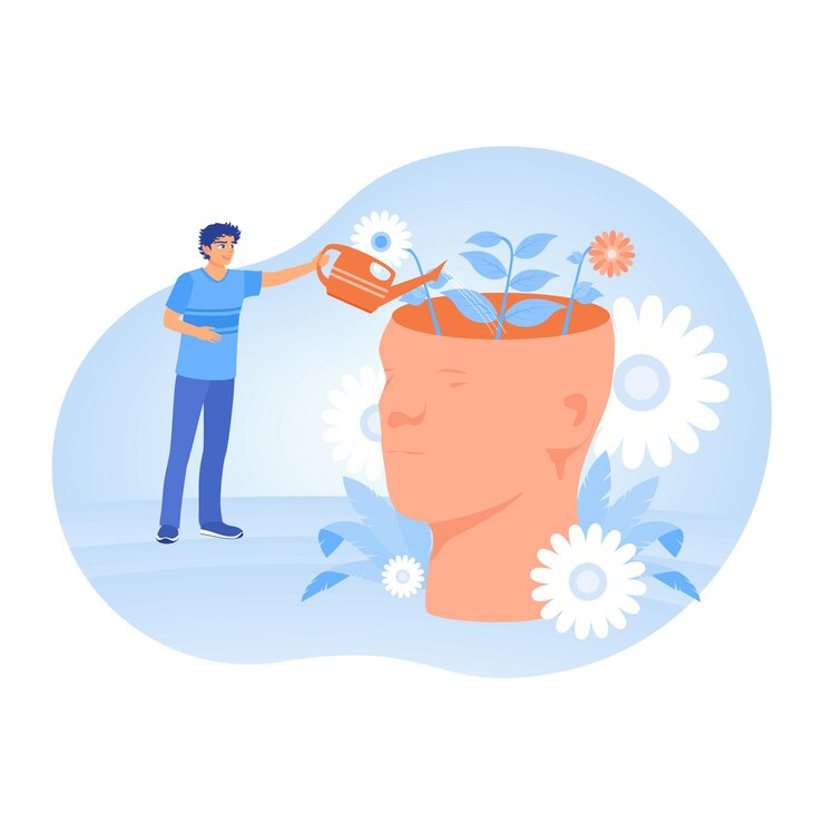 Vector mental growth with the idea of selfcare