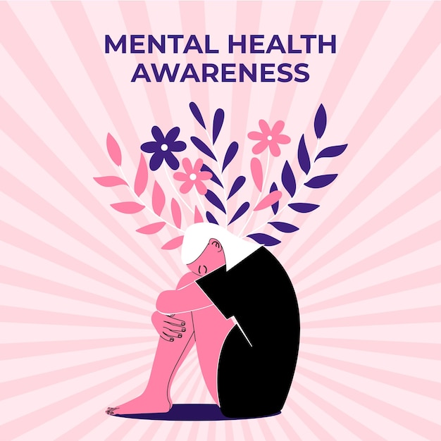 Mental health awareness illustration