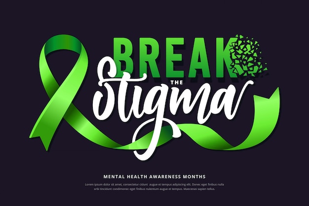 Vector mental health awareness lettering background