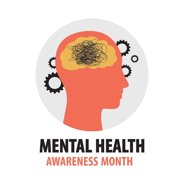 Mental Health Awareness Month Psychotherapie Psychologie illustratie