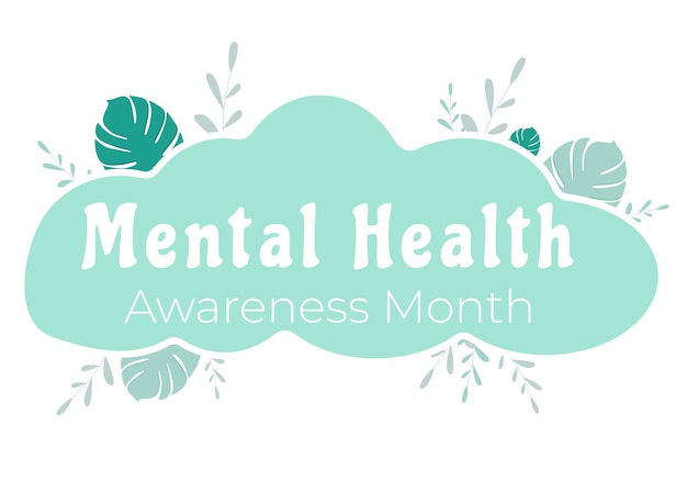 Vector mental health awareness month vector illustration background banner