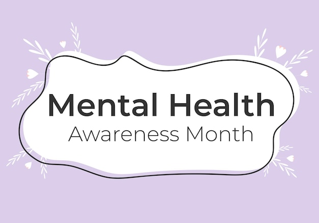 Mental Health Awareness Month Vector illustration background Banner