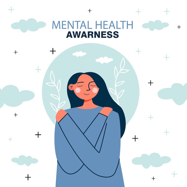 Vector mental health awarness flat design