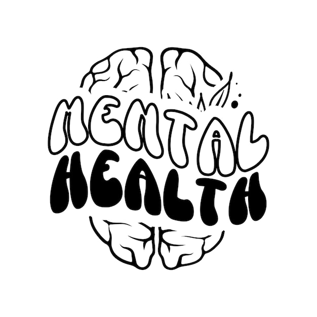 Mental health brain vector illustration SVG