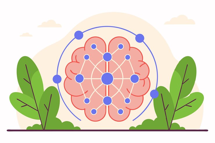 Vector mental health concept illustration art