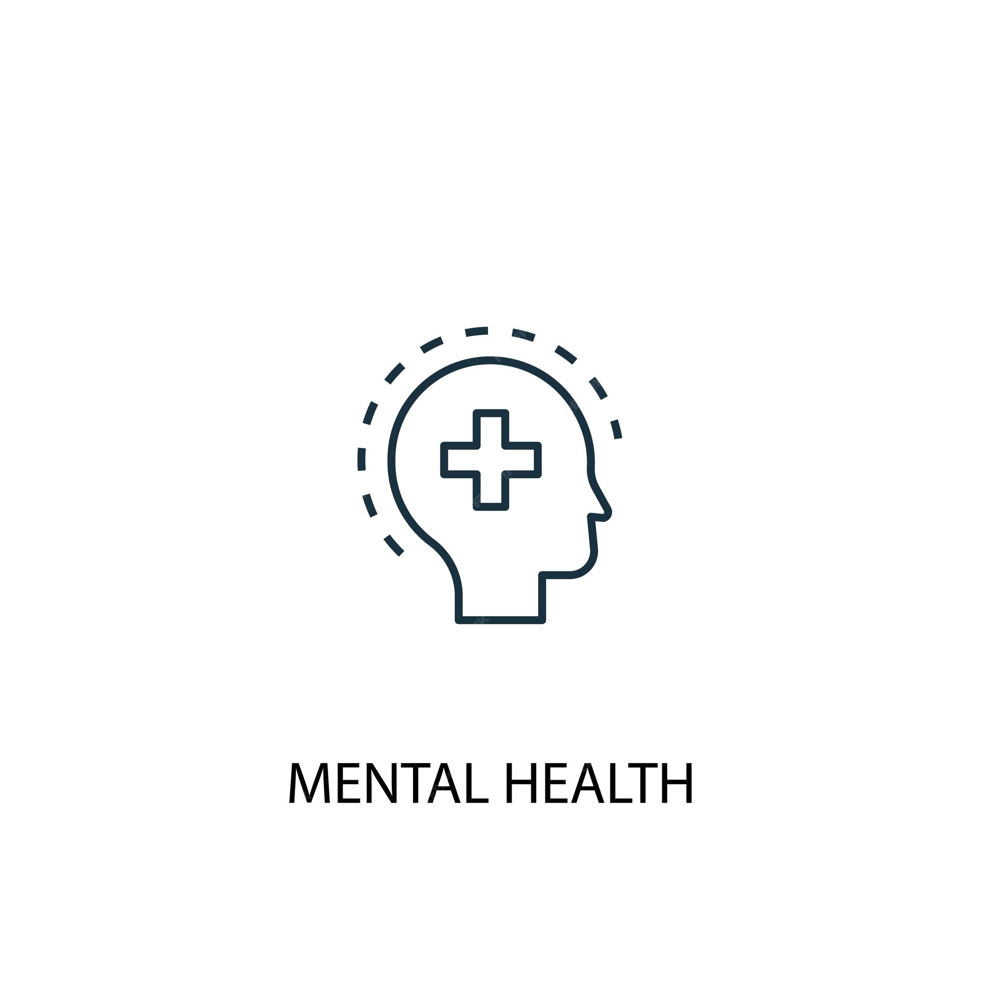 Premium Vector | Mental health concept line icon. Simple element ...