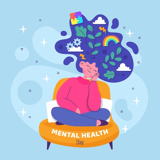 Mental health day flat design