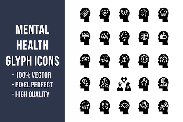 Mental Health Glyph Icons