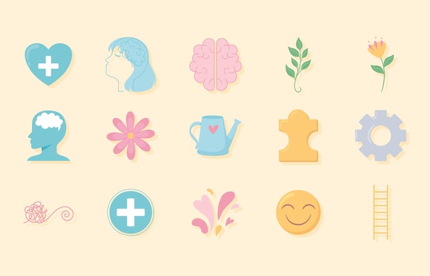 Vector mental health icons