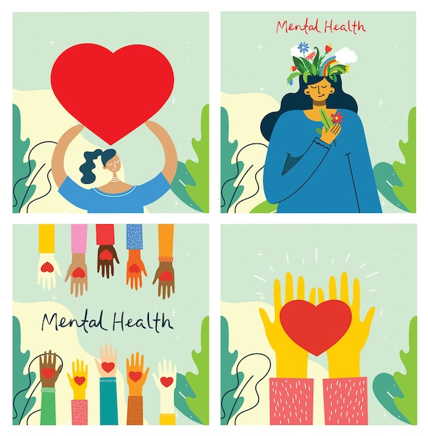 mental health illustration concept.