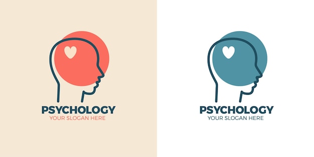 mental health logo design psychology logo concept human head with heart love