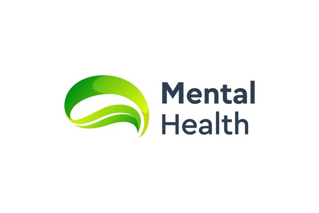 Mental Health Logo Design With Brain And Leaf Concept