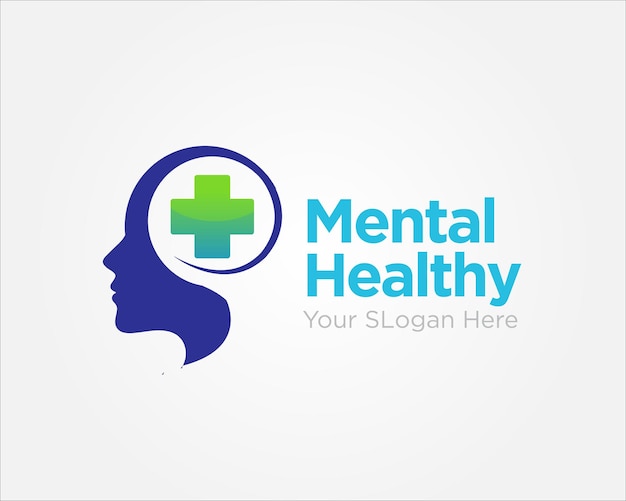 Vector mental health logo designs simple modern for medical service