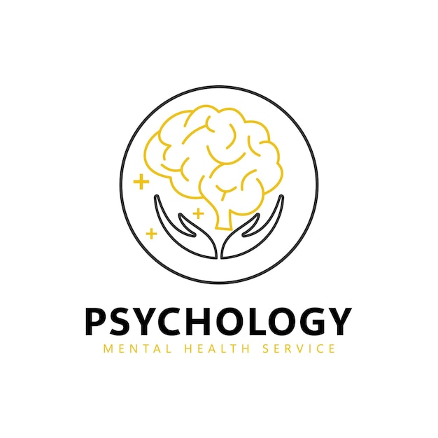 Vettore salute mentale terapia mentale psicologia disegno del logo