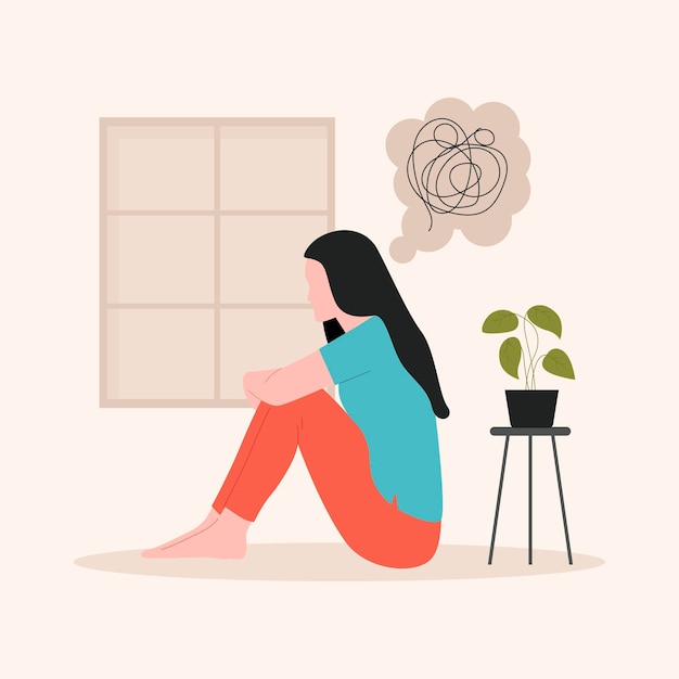 Vector mental health people concept illustration