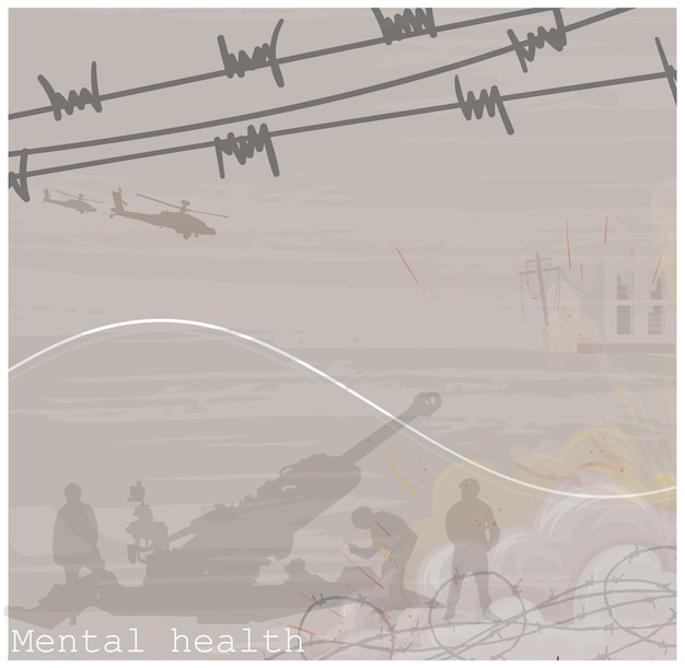 mental health and post traumatic syndrome concept illustration