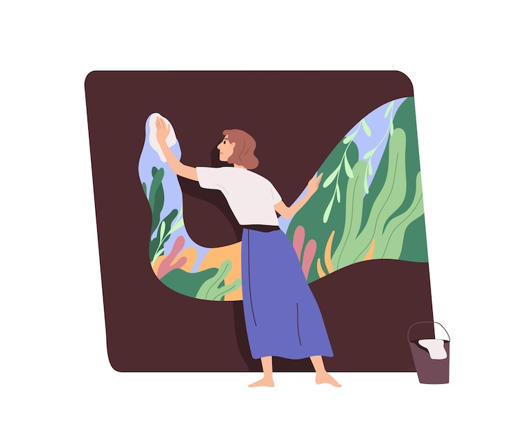 वेक्टर mental health recovery, psychology concept. self-rehabilitation process. person overcoming depression, releasing from psychological problems. flat vector illustration isolated on white background.
