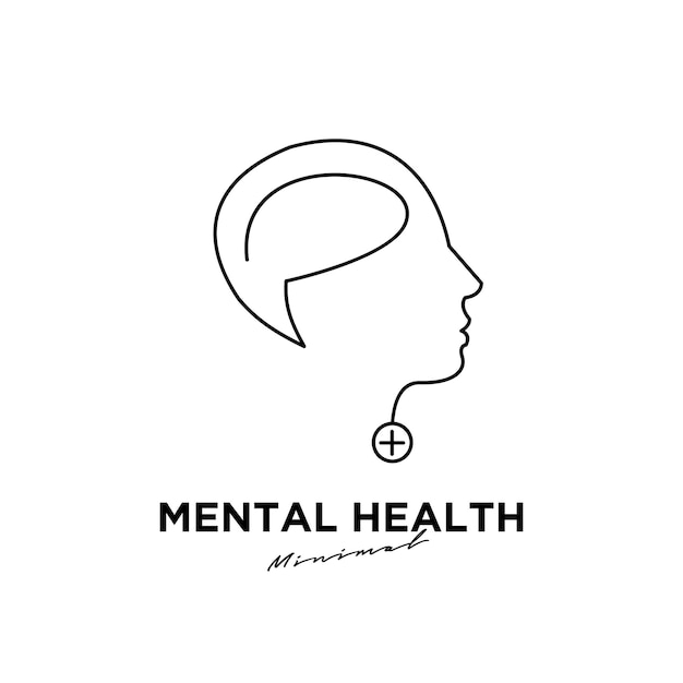 Mental health vector logo icon design