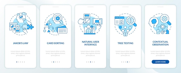 Mental models in user research blue onboarding mobile app screen