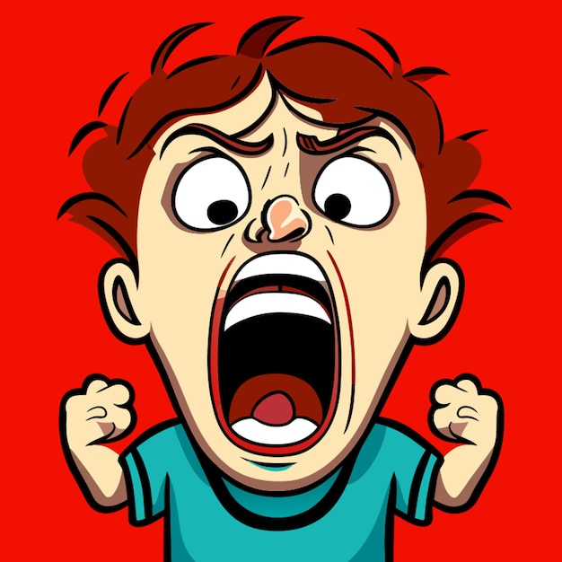 Mental stress aggression crying vector illustration cartoon