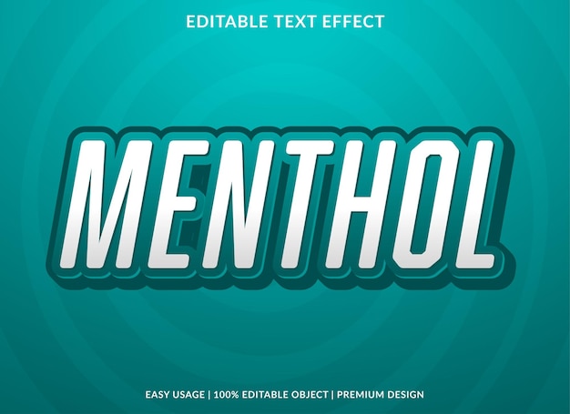 menthol bewerkbare teksteffectsjabloon met abstract achtergrondstijlgebruik voor bedrijfslogo