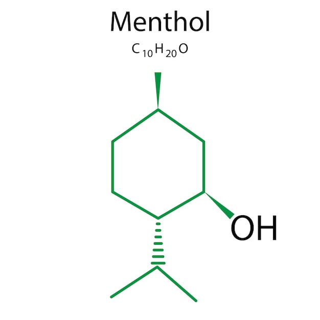 Menthol formule op witte achtergrond Onderwijs concept Vector illustratie