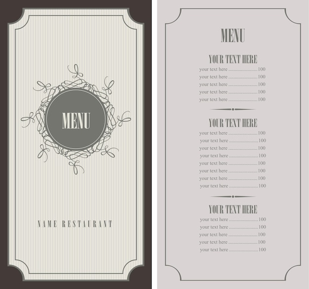 menu banner for restaurant in retro style