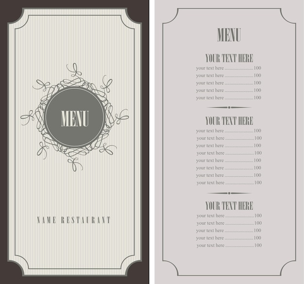 Menu banner for restaurant in retro style