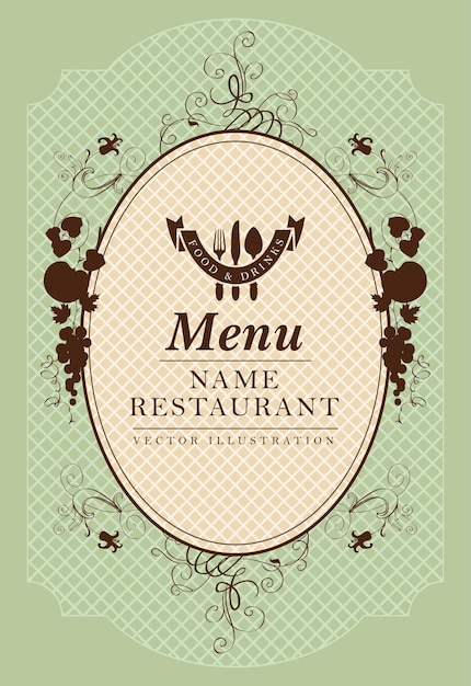 Menu banner with floral ornaments