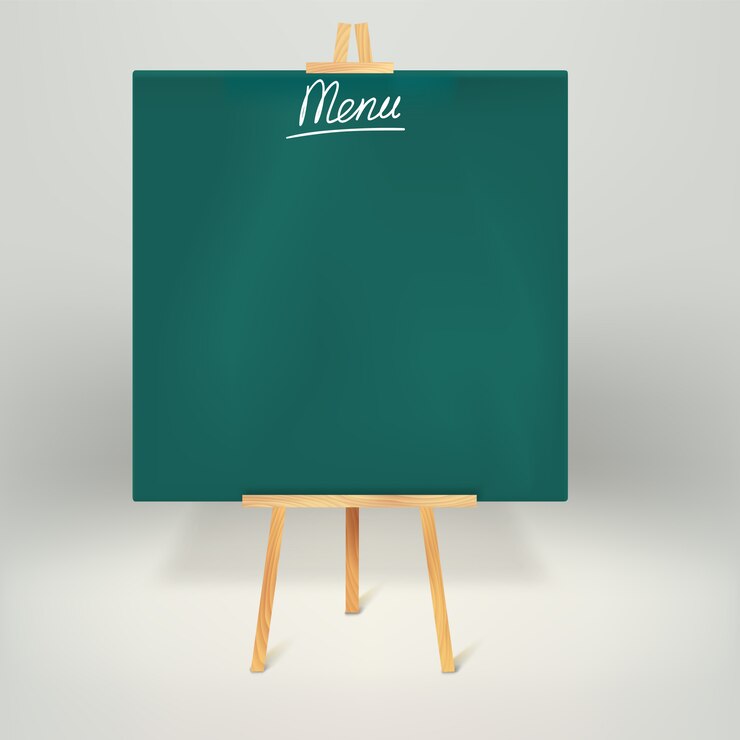 Vector menu blackboards or chalkboards.